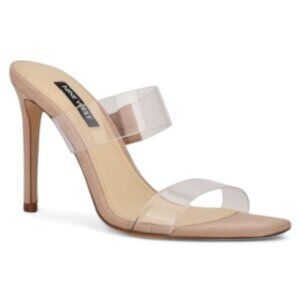Nine West Transparent and Tan High Heel Sandals